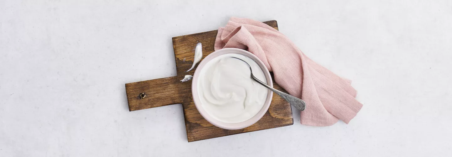 Sour cream in bowl
