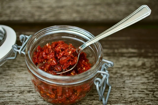 Dried tomatoes in jar